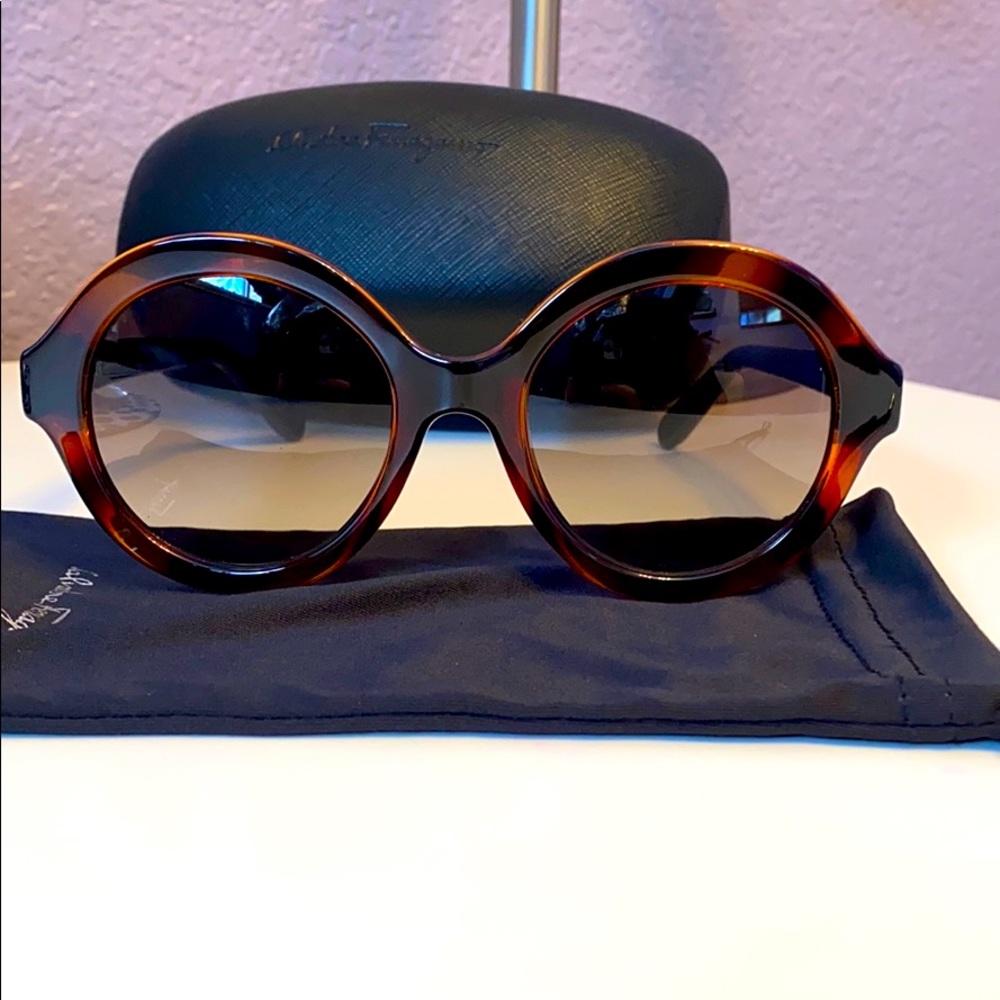 Salvatore Ferragamo Tortoise Shell Sunglasses